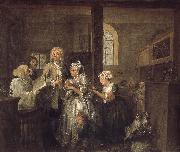 William Hogarth Prodigal son with the old woman to marry oil painting on canvas